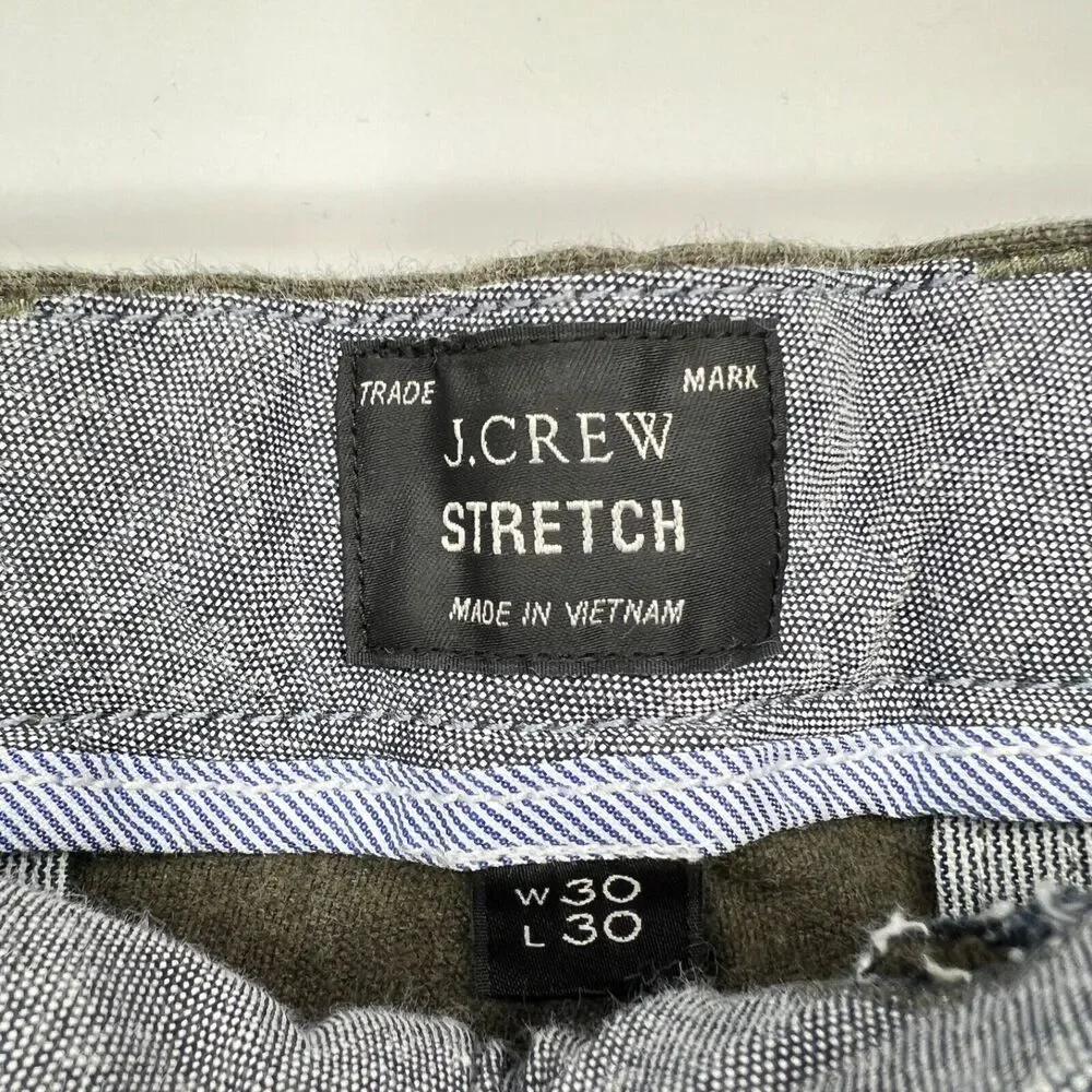 J. CREW Stretch Pant in Green #BB979 Sz 30x30